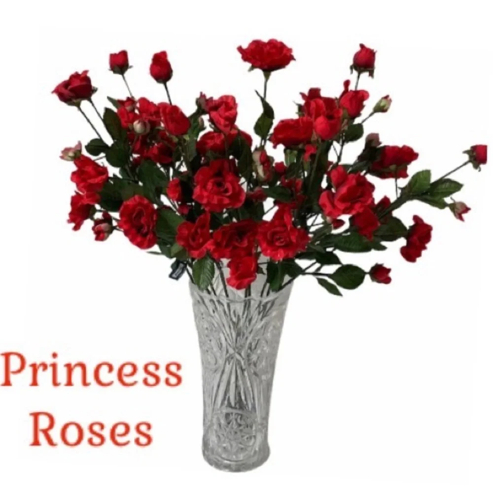 Princess Roses Dozen Long Stem Silk Flowers Moody Romantic Luxury Home Decor